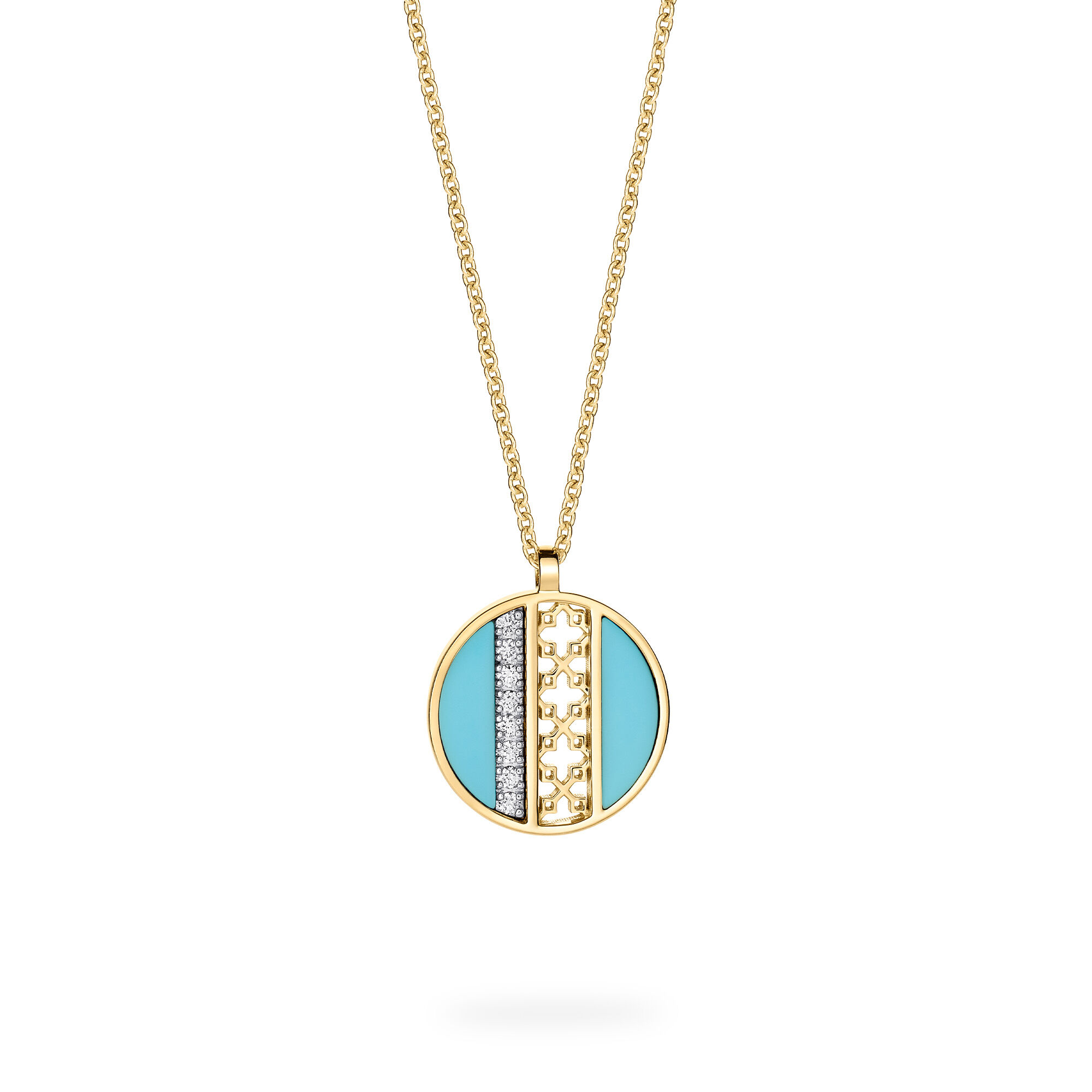 Birks Dare to Dream Turquoise and Diamond Medallion Pendant